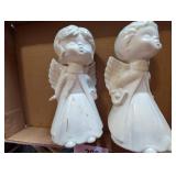 (2) Ceramic Boy & Girl Angel Figurines