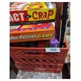Plastic Crate w/ Assorted Games