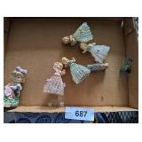 (4) Precious Moments Little Girl Bell Figurines &