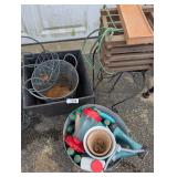 (2) Plants Stands, Metal Bucket, +