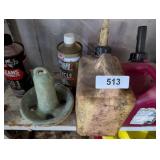 (2) Small Gas Cans, Super Fuel 4 Cycle Fuel &