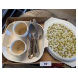 Pyrex Casserole Lid, Corning Ware Coffee Cups &