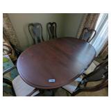 Cherry Dining Table w/ (6) Padded Chairs &
