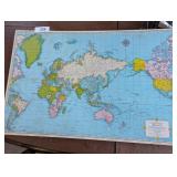 Map on Piece of Particle Board