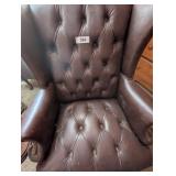 Small Faux Leather Wing Back Chair