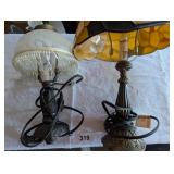 (2) Tiffany Style Small Lamps