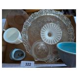 Cake Stand, Watt Blue Bowl, Glass Juicer & Other