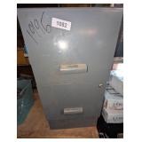 Metal Two Drawer Filing Cabinet w/ Key