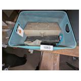 Wire Basket, Metal Tool Box w/ Motorcycle Parts