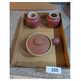 (2) Small Jars & (1) USA Onion Soup Bowl