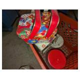 Plastic Milk Crate w/ (2) Christmas Jars &