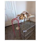 Floor Lamp, Small Metal Shelf, +