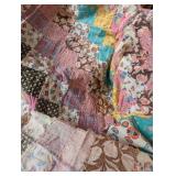 Patchwork Quilt Topper Machine Stitched