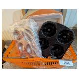 Plastic Shopping Basket w/ Baking Pans
