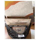 Plastic Milk Crate w/ Wall Art