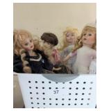 (4) Porcelain Dolls & (2) Stands