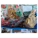 Plastic Shopping Basket w/ Christmas Decor &