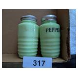 Jadeite Salt & Pepper Shakers -*