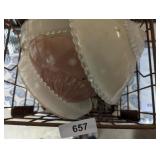 Wire Milk Crate w/ Vintage Glass Light Shades &