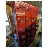 Red Metal Locker Unit