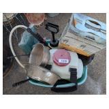 Plastic Tote No Lid + Backpack Sprayer, +