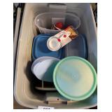 Tote & Lid w/ Plastic Storage & Other