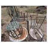 Assorted Metal Plant Tables & Chair