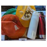 Hats & (2) Insulated Thermoses