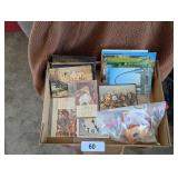 Vintage Postcards, Stamps & (2) Small Calendars
