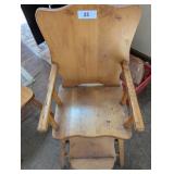 Vintage Wood High Chair Missing Tray