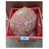 Plastic Milk Crate w/ Vintage Light Fixture