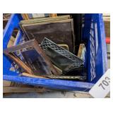 Plastic Milk Crate w/ Home Decor & Picture Frames