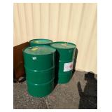 (3) Green Metal Barrels