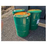(3) Green Metal Barrels