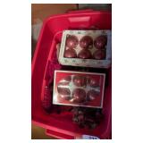 Tote w/ Lid + Christmas Decor