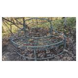 Curved Metal Bench Weathered & Rusty