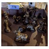 Gold Tone Ceramic Nativity Pcs.