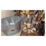 Galvanized Tub w/ Snowflake Design, +