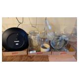 Tote w/ Locking Lid, Small Unmarked Crock, +