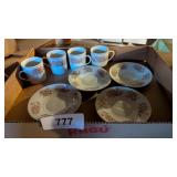 (4) Tiny China Cups & Saucers