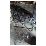 Metal Frame Portable Table & Wire Decorative Pcs.