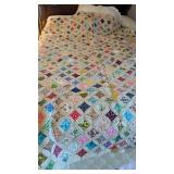 Vintage Cathedral Window Quilt w/ Matching Runner
