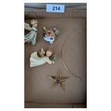 (3) Goebel Hummel Angel Figurines, + Display Stand