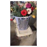 Artificial Floral + Small Laundry Basket &