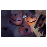 (3) Halloween Gourd Jack O Lantern Faces