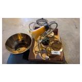 Small Accent Lamp, Brass Candle Holder, +