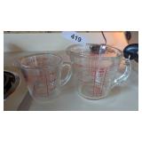 (1) Pyrex & (1) Fire King Glass Measuring Cups