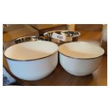 (2) Stainless Steel & (2) Enamelware Mixing Bowls