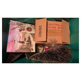 Tote w/ Lid + Christmas Decor