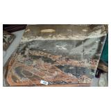 Vintage Scenic Aerial View Tapestry